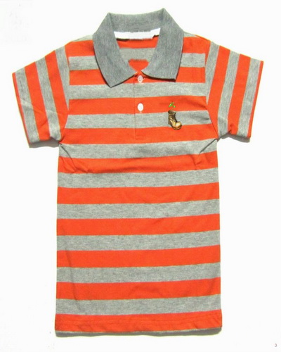 kids shirts orange gray stripe - Click Image to Close